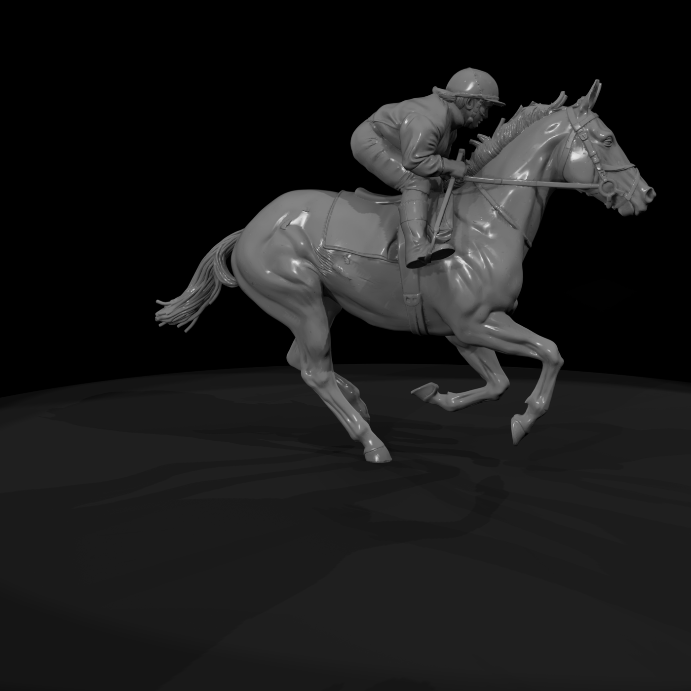 Jockey On Galloping Horse 3