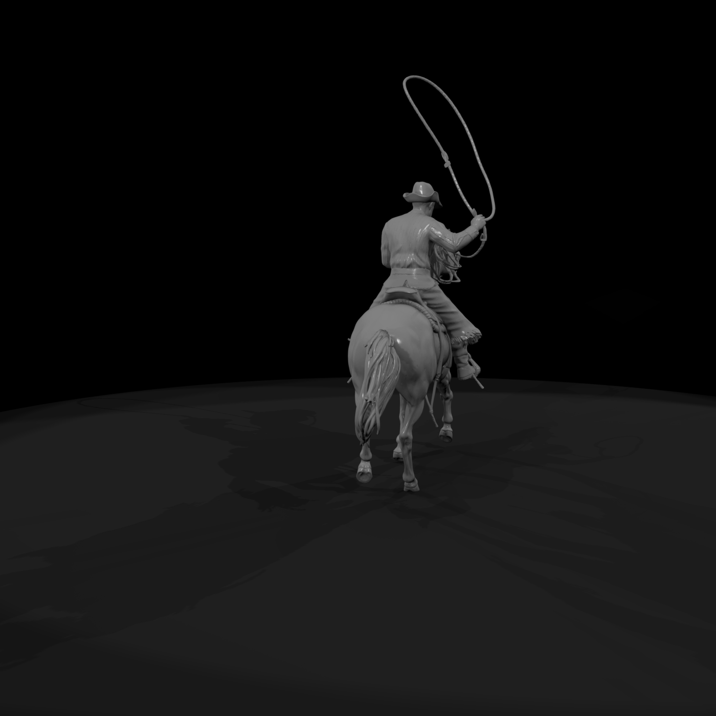 Cowboy on Palomino Horse