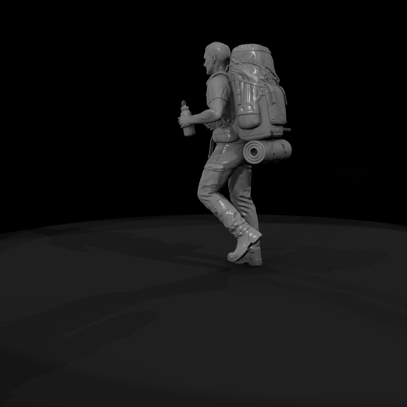 Backpacker Hiker with Rucksack