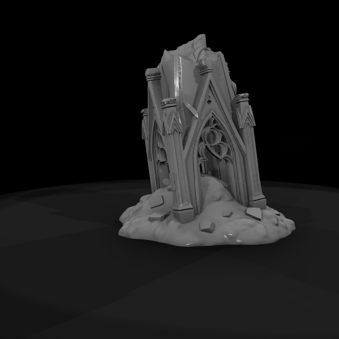 Ruined Gothic Tower — Terrain Accent