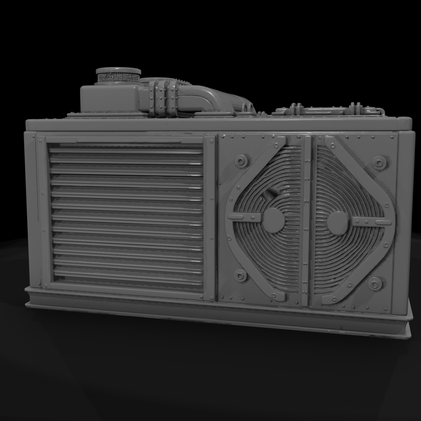Rugged Industrial Tactical Hvac Unit 3D Model 9Bev