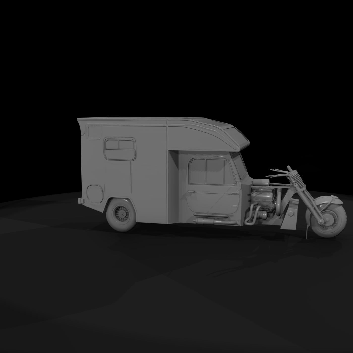 Stylized Chopper Trike RV Camper