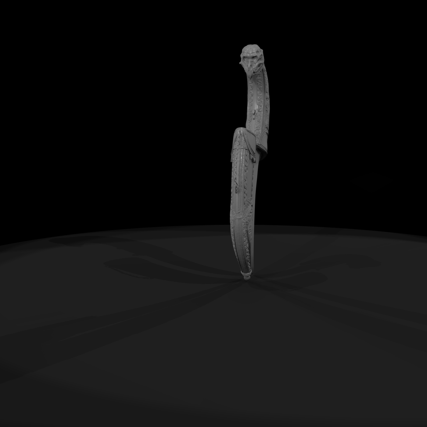 Ornate Curved Fantasy Dagger with Sheath