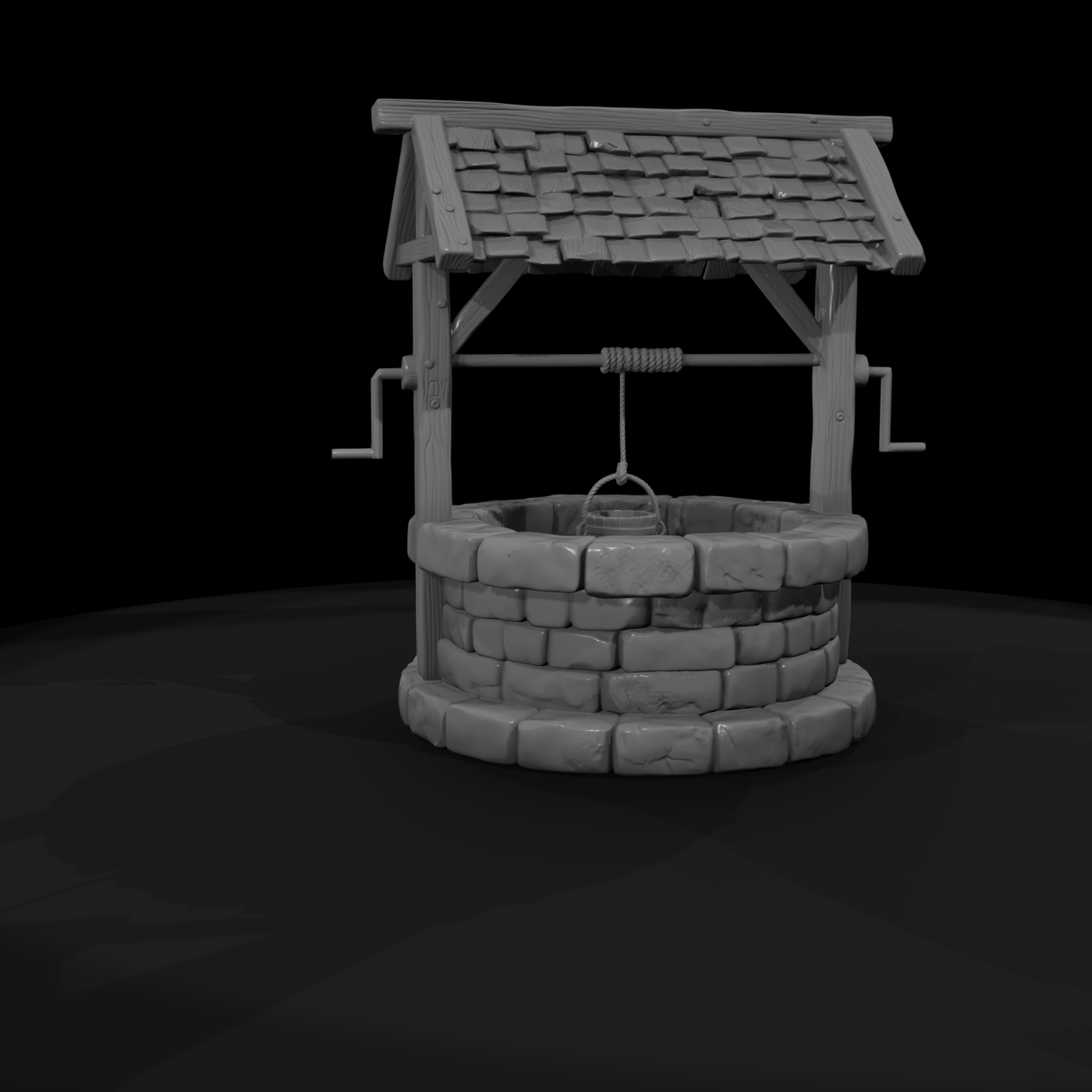 Rustic Stone Wishing Well