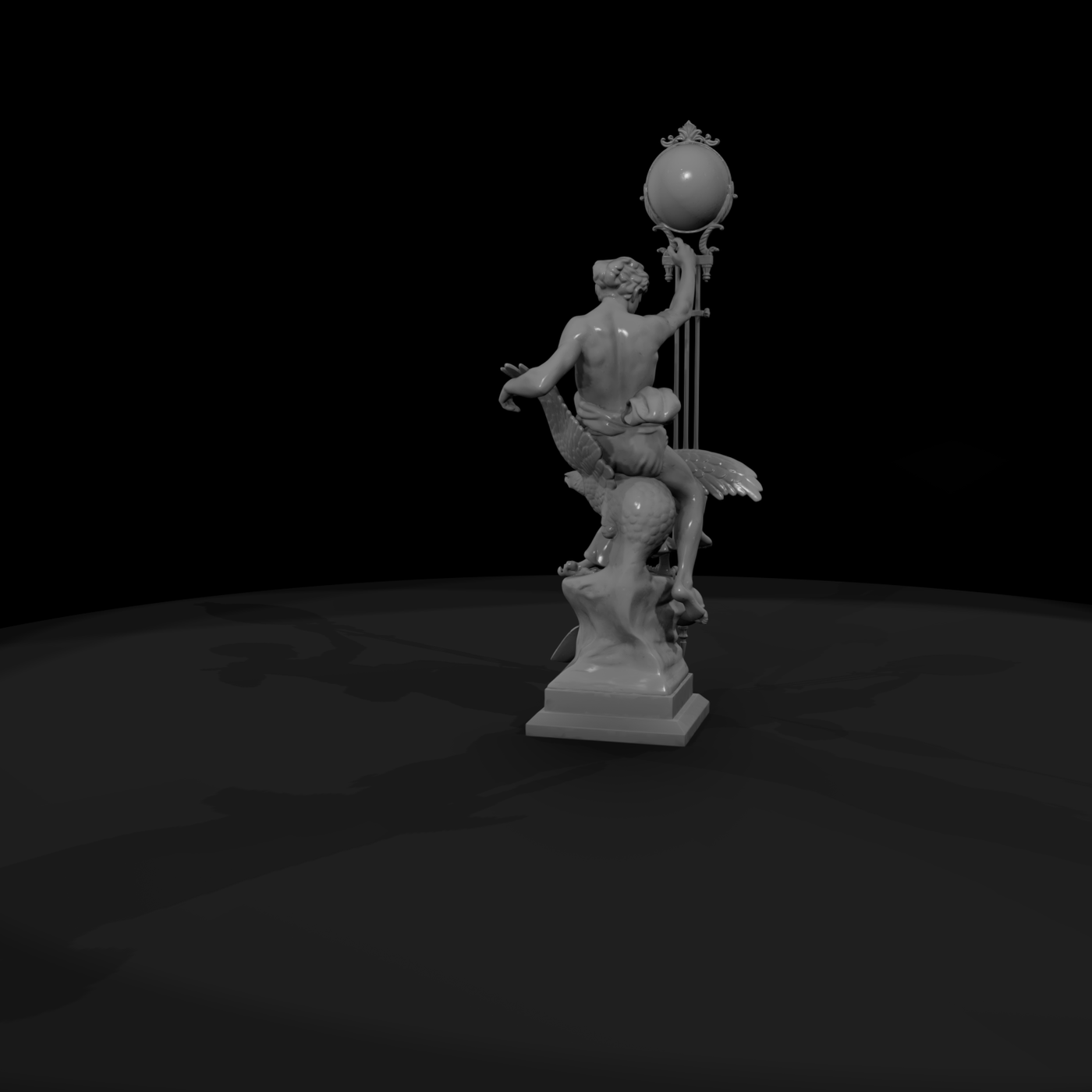 Allegorical Statue with Eagle and Globe