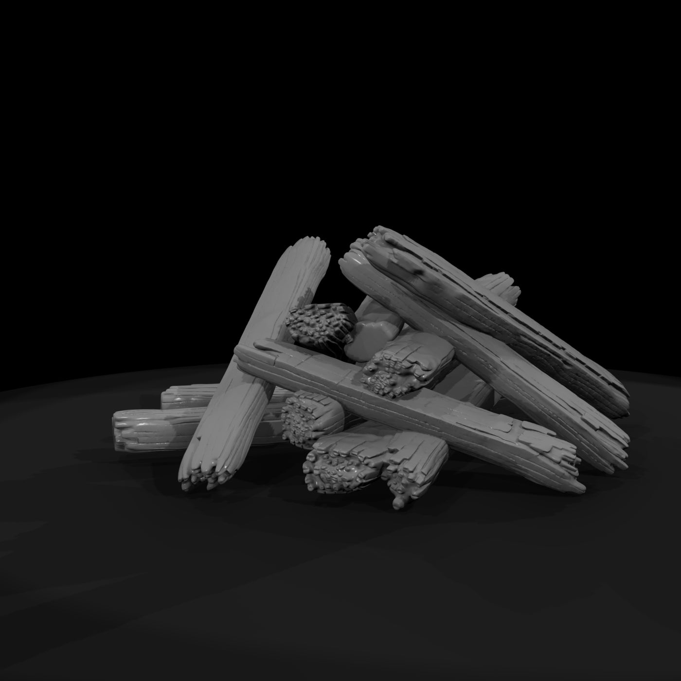 charred-campfire-log-pile-diorama-railroad-prop-664561