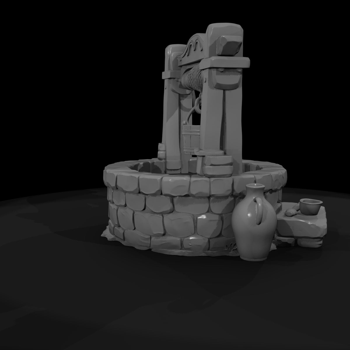 stylized-medieval-water-well-diorama-terrain-781433