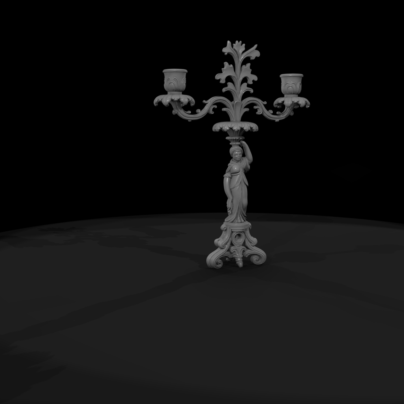 Neoclassical Figural Candelabra — Mantelpiece Ornament