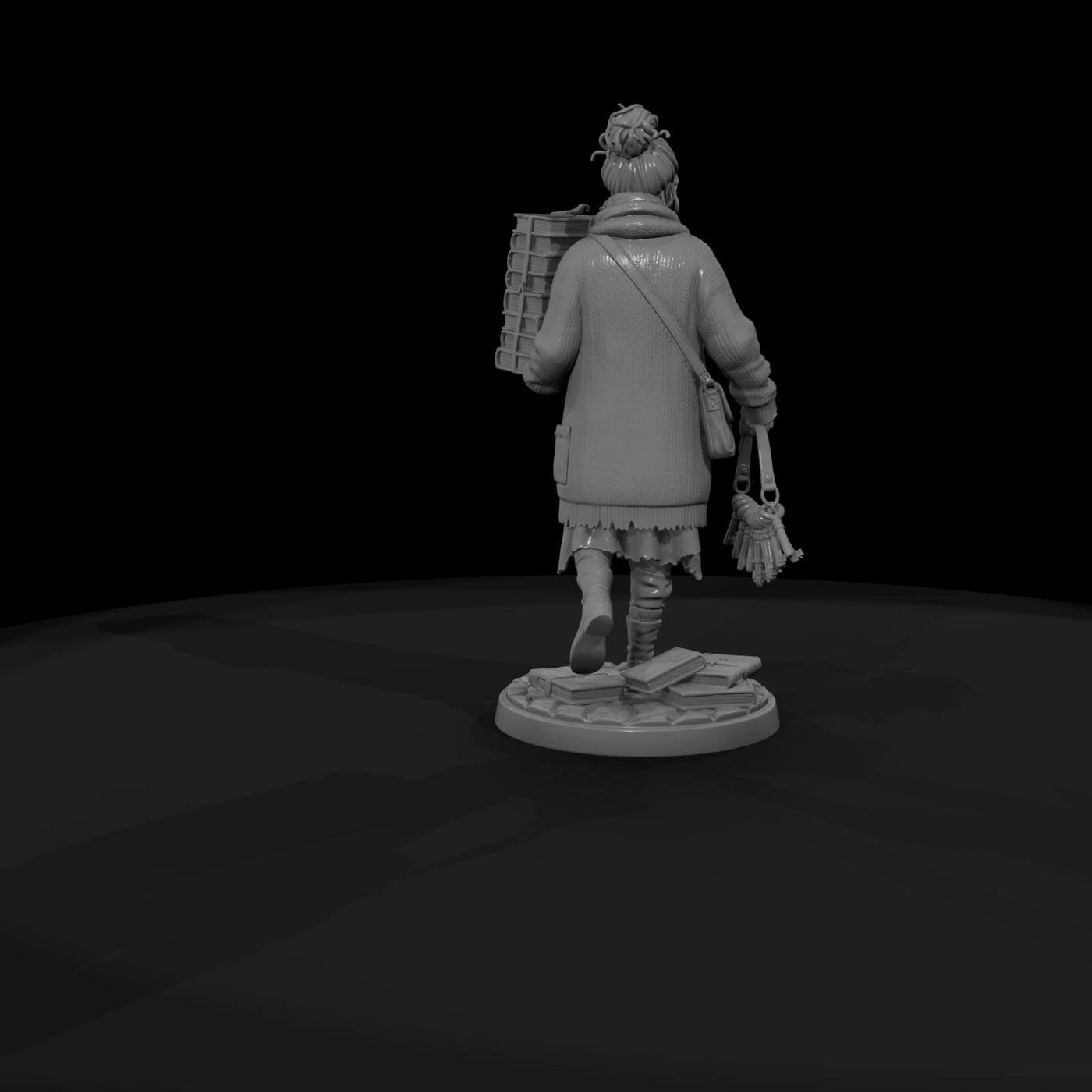 Wandering Librarian with Book Bundle