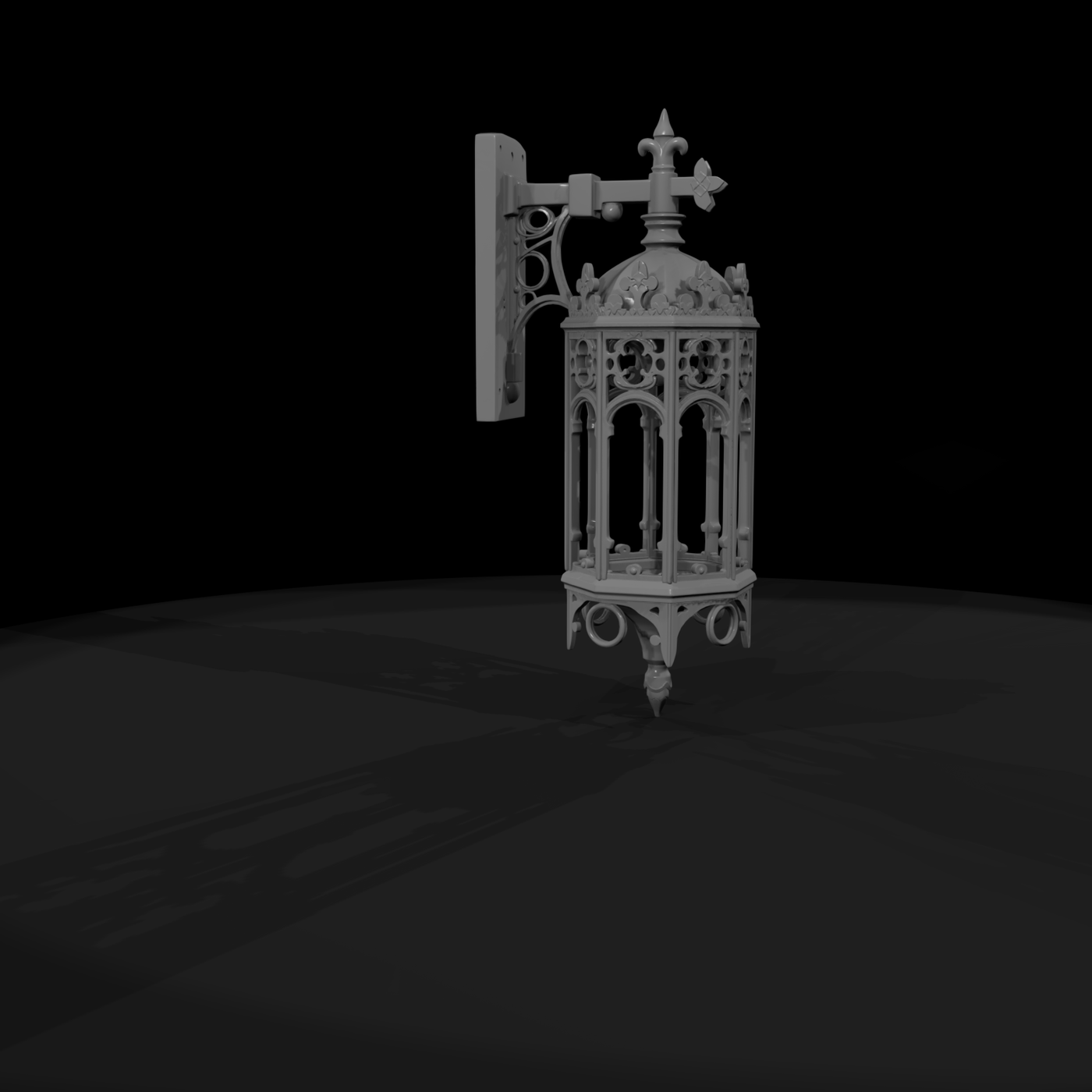 Gothic Revival Ornate Wall Lantern