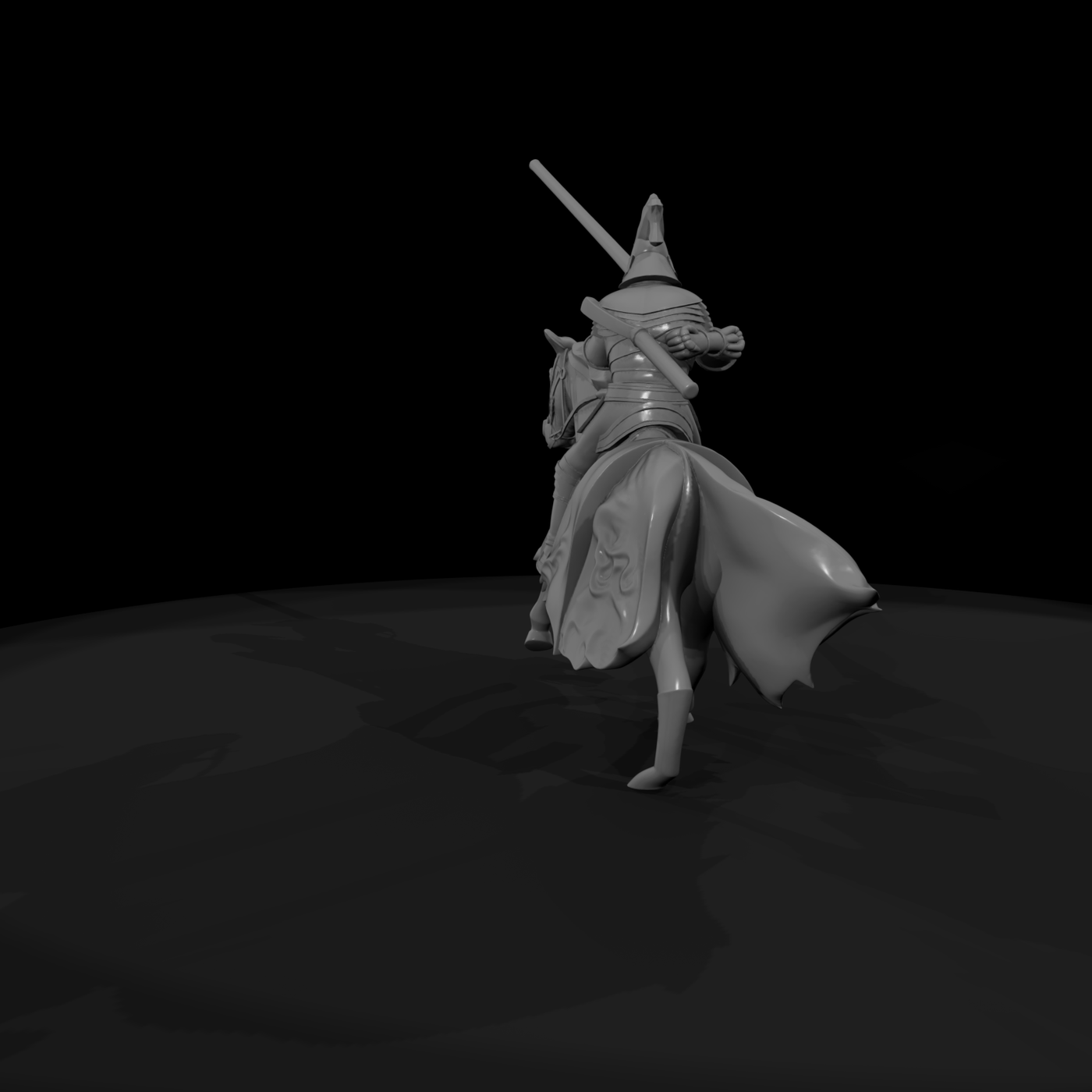 Medieval Jousting Knight on Horseback — Paintable
