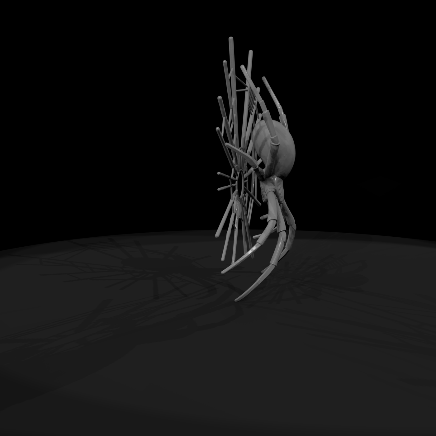 Stylized Spider on Web