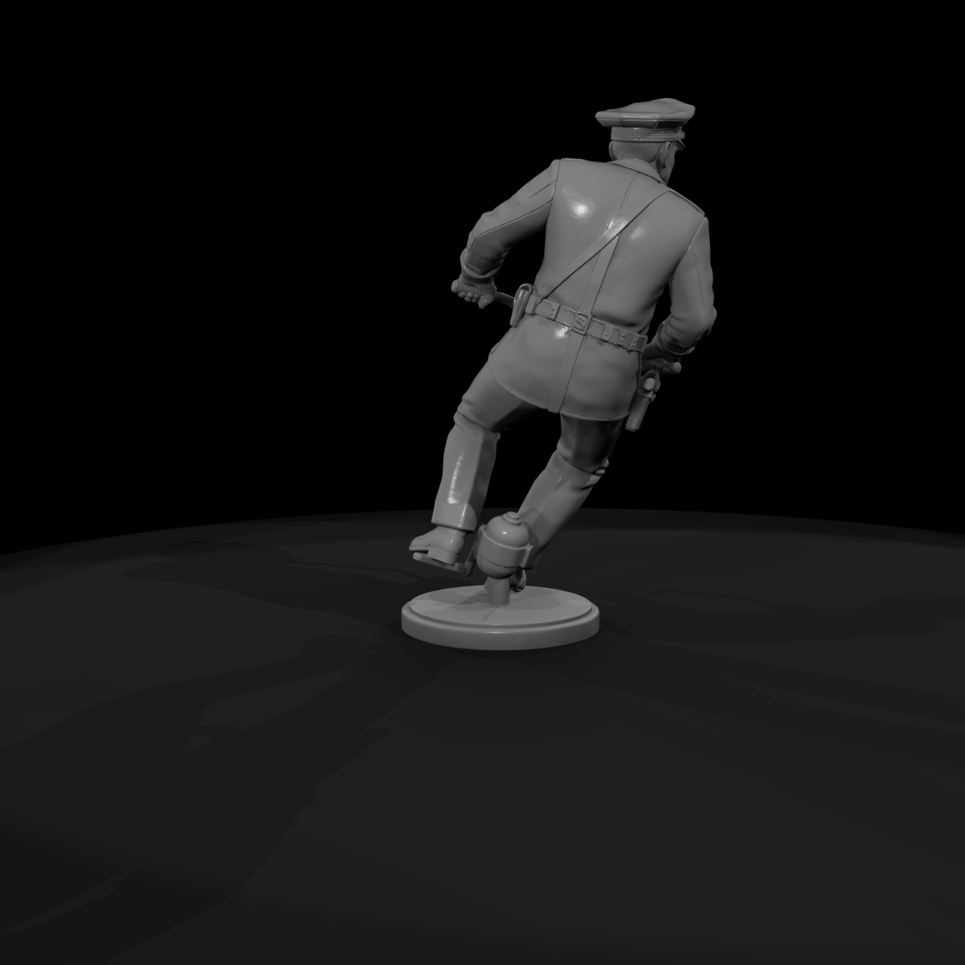 1950s Motorcycle Patrolman Riding Pose