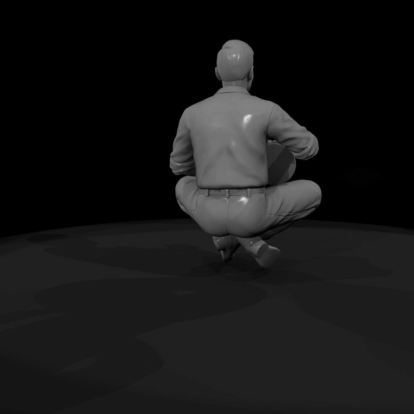 Seated WWII GI with Mess Kit