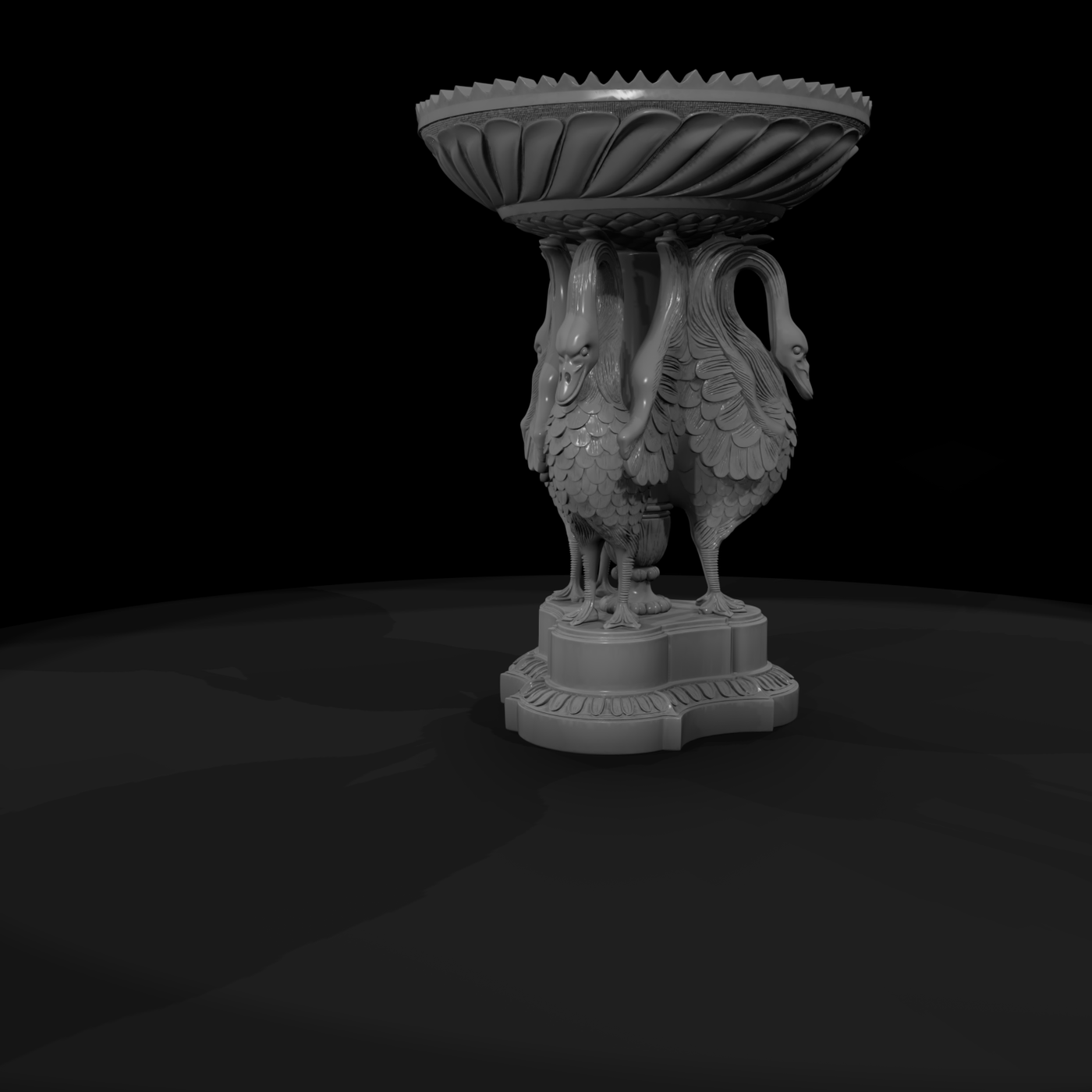 Ornate Swan Pedestal Decorative Bowl