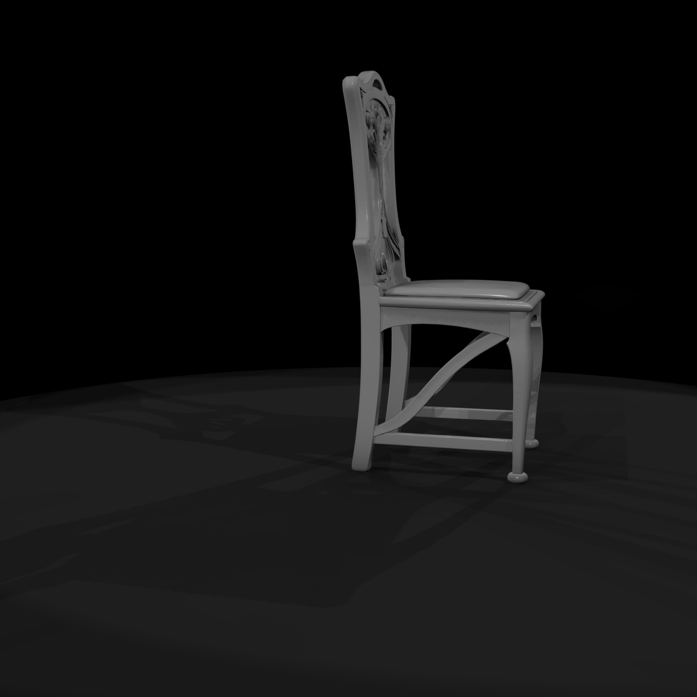 Art Nouveau Carved Dining Chair