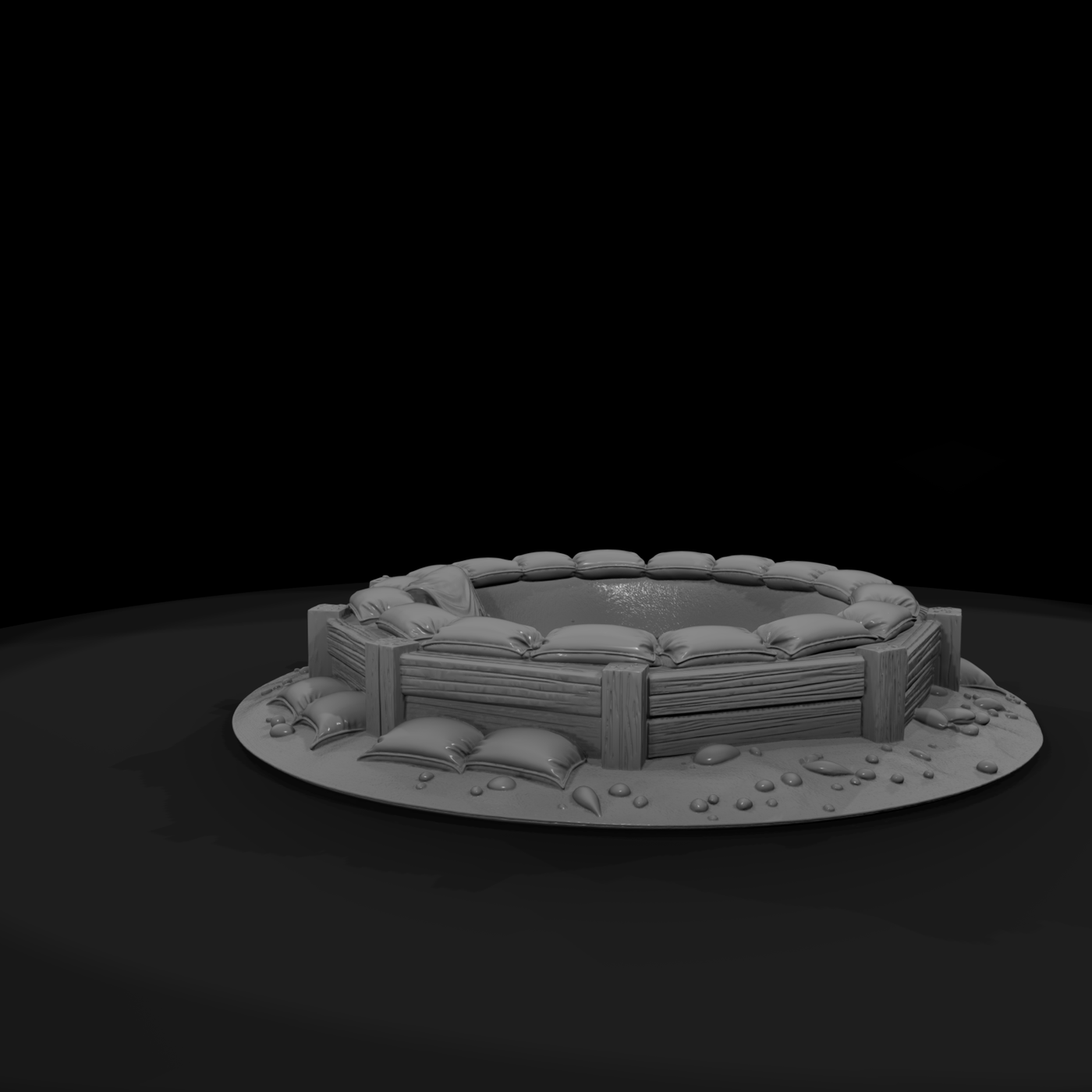 Sandbag Fortified Fire Pit Bunker