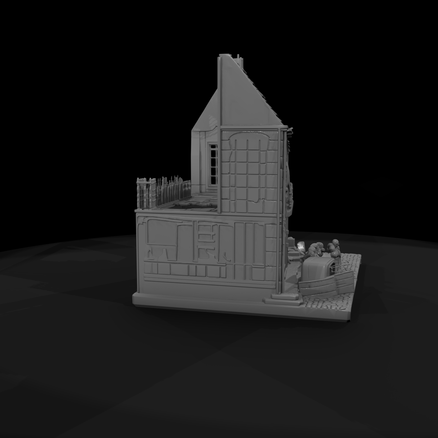 WWII Ruined Townhouse (Untextured)