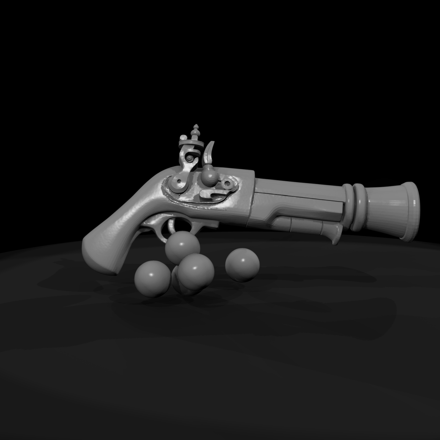 Stylized Flintlock Pirate Pistol