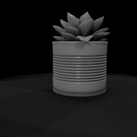 stylized-monochrome-succulent-tin-can-planter-3d-m — thumbnail 7
