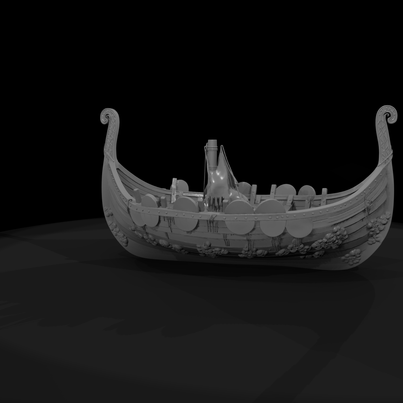 Stylized Weathered Viking Longship