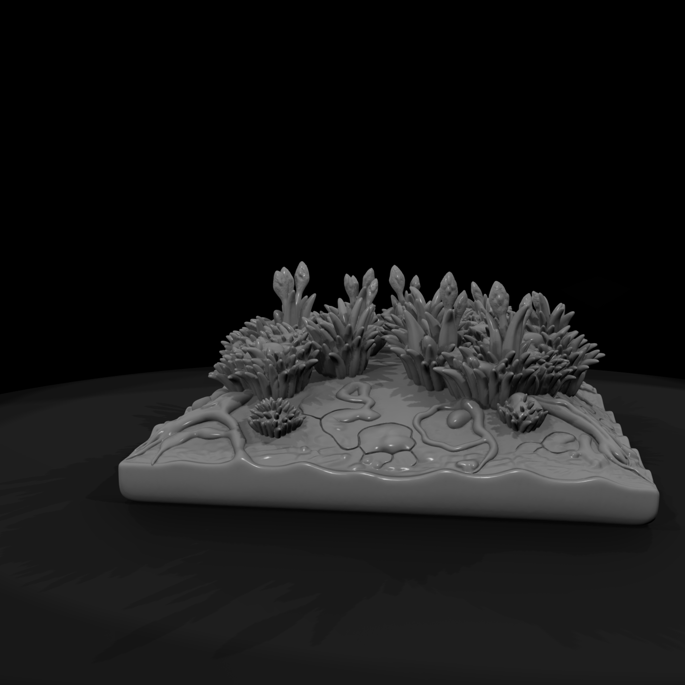 Stylized Wetland Grass Terrain Diorama Base 4Mdav4