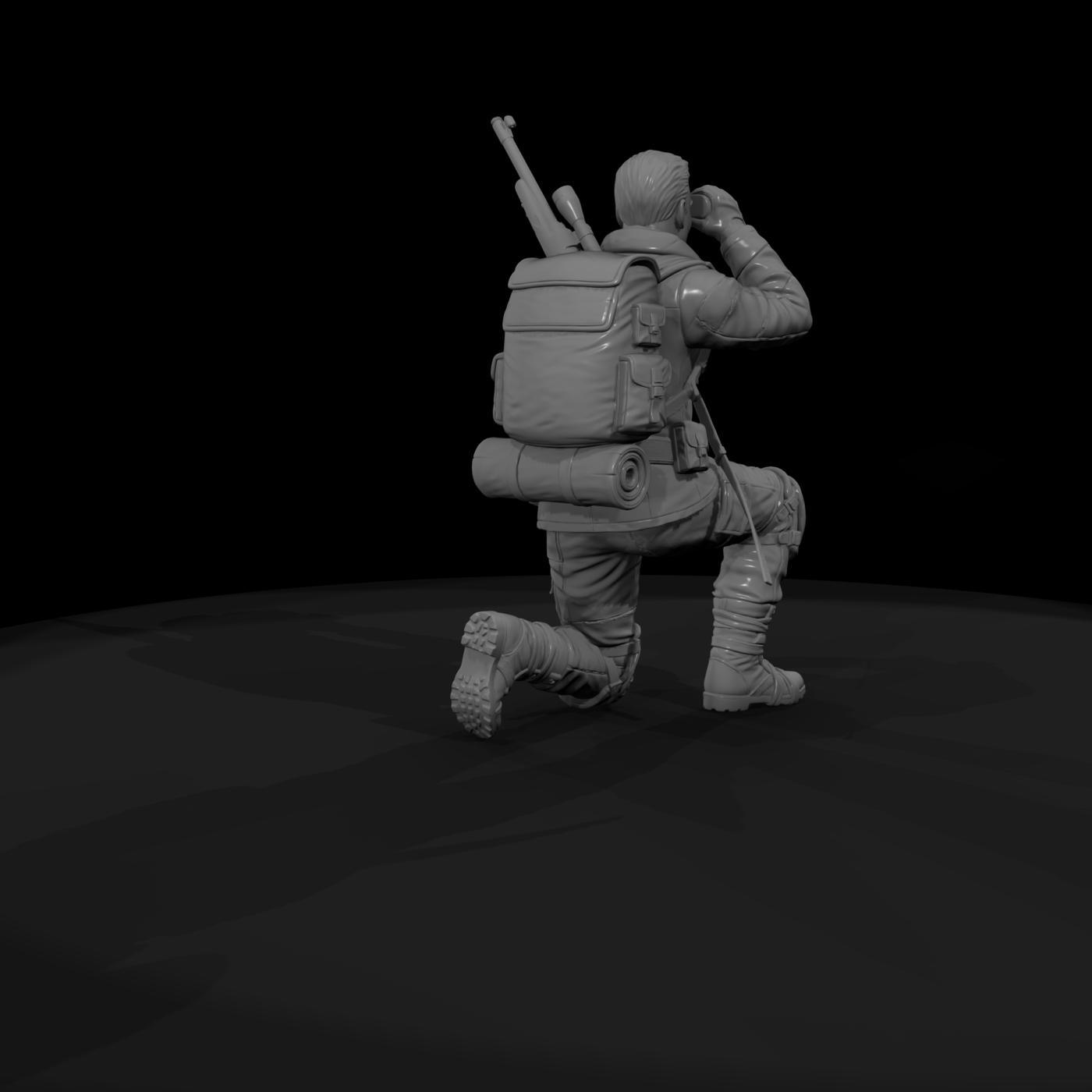 Wasteland Road Scout Kneeling with Binoculars