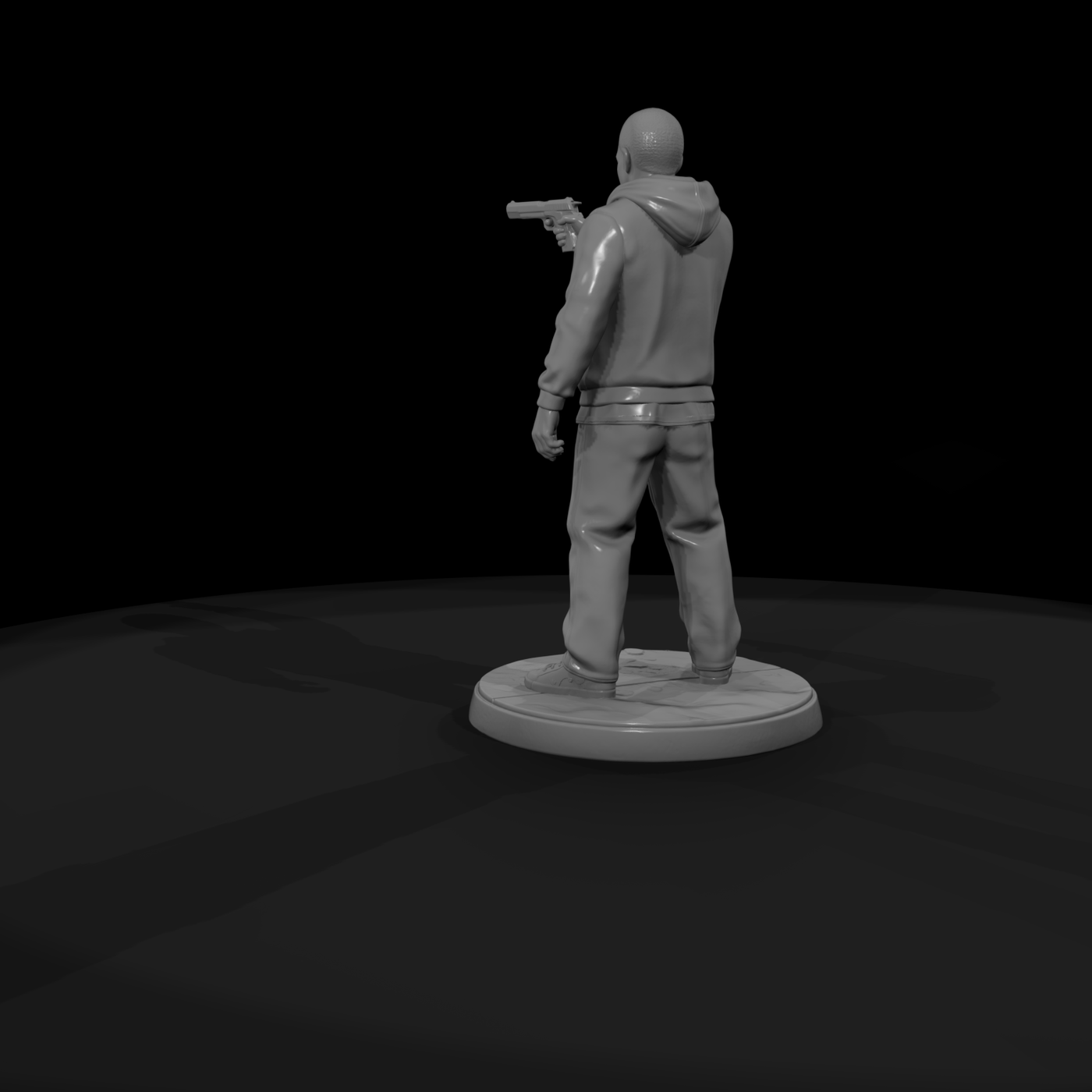 Street Gunman in Hooded Sweatshirt