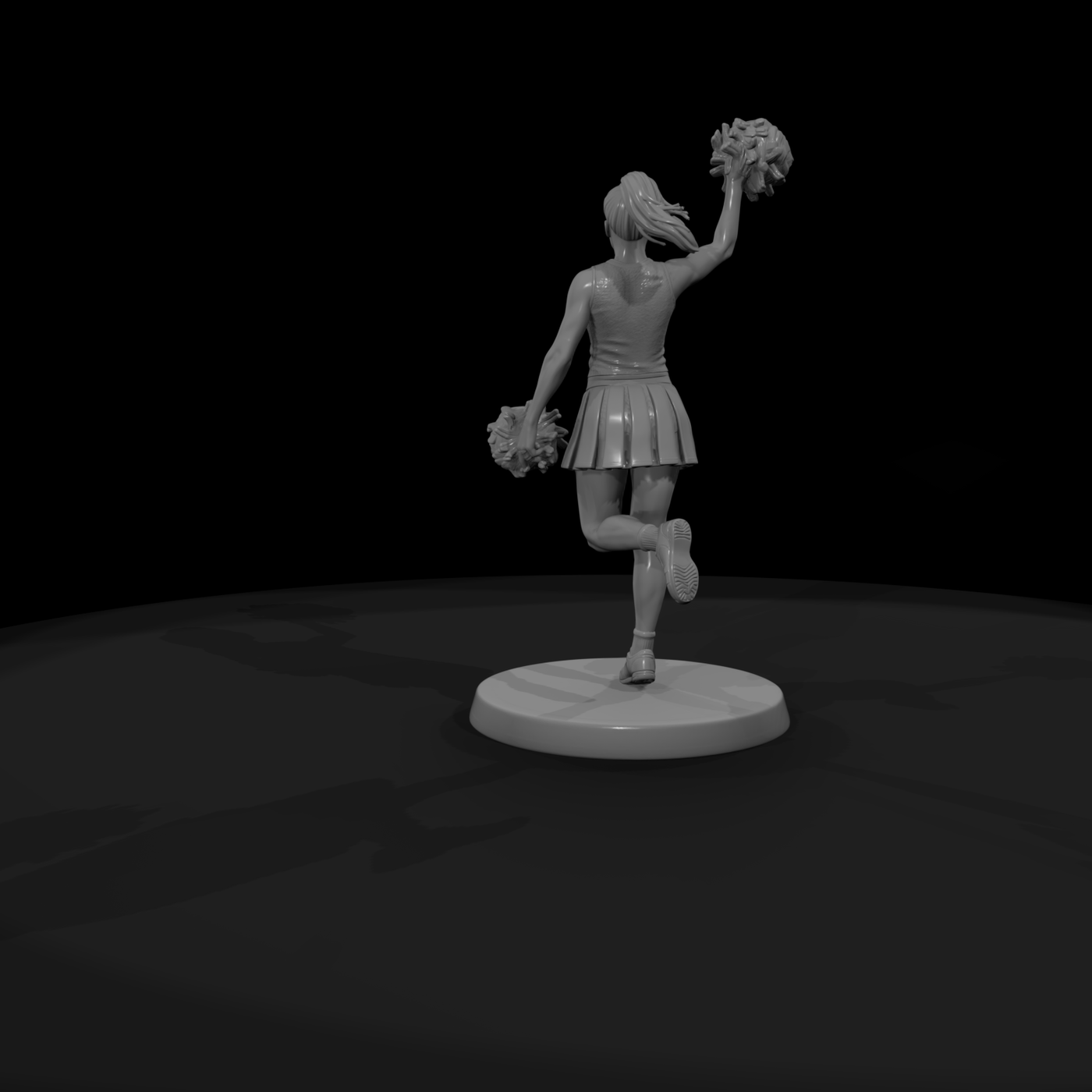 Cheerleader with Pom-Poms