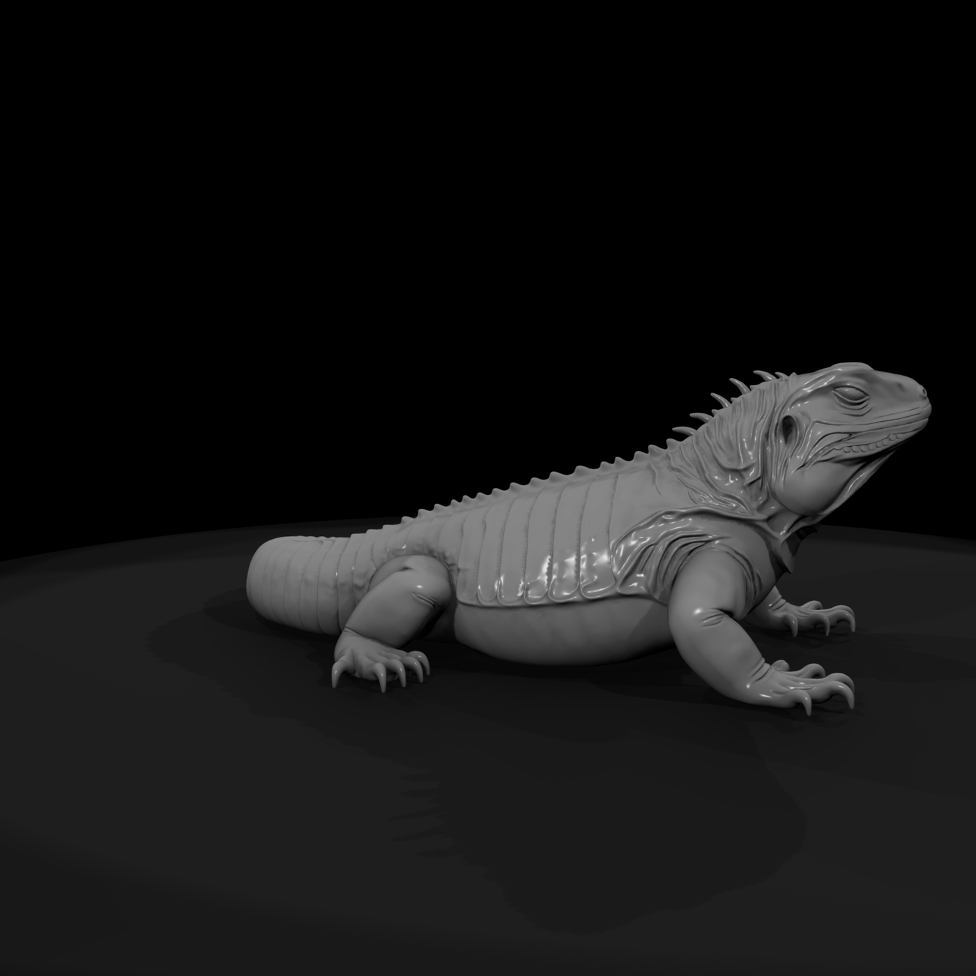 Realistic Iguana Figurine