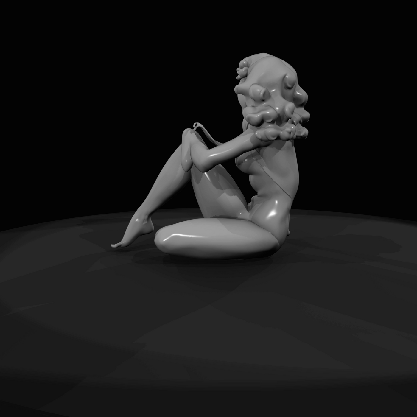 Seated Retro Pin-Up Girl