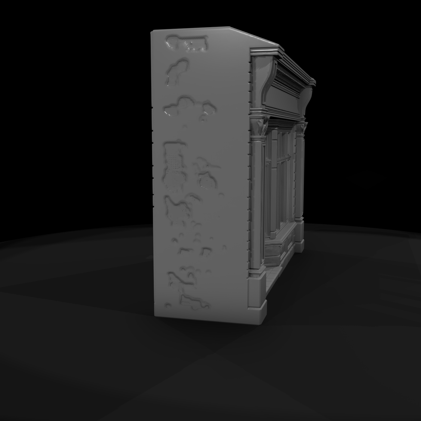 Victorian Storefront Facade Untextured 3D Asset 0Q