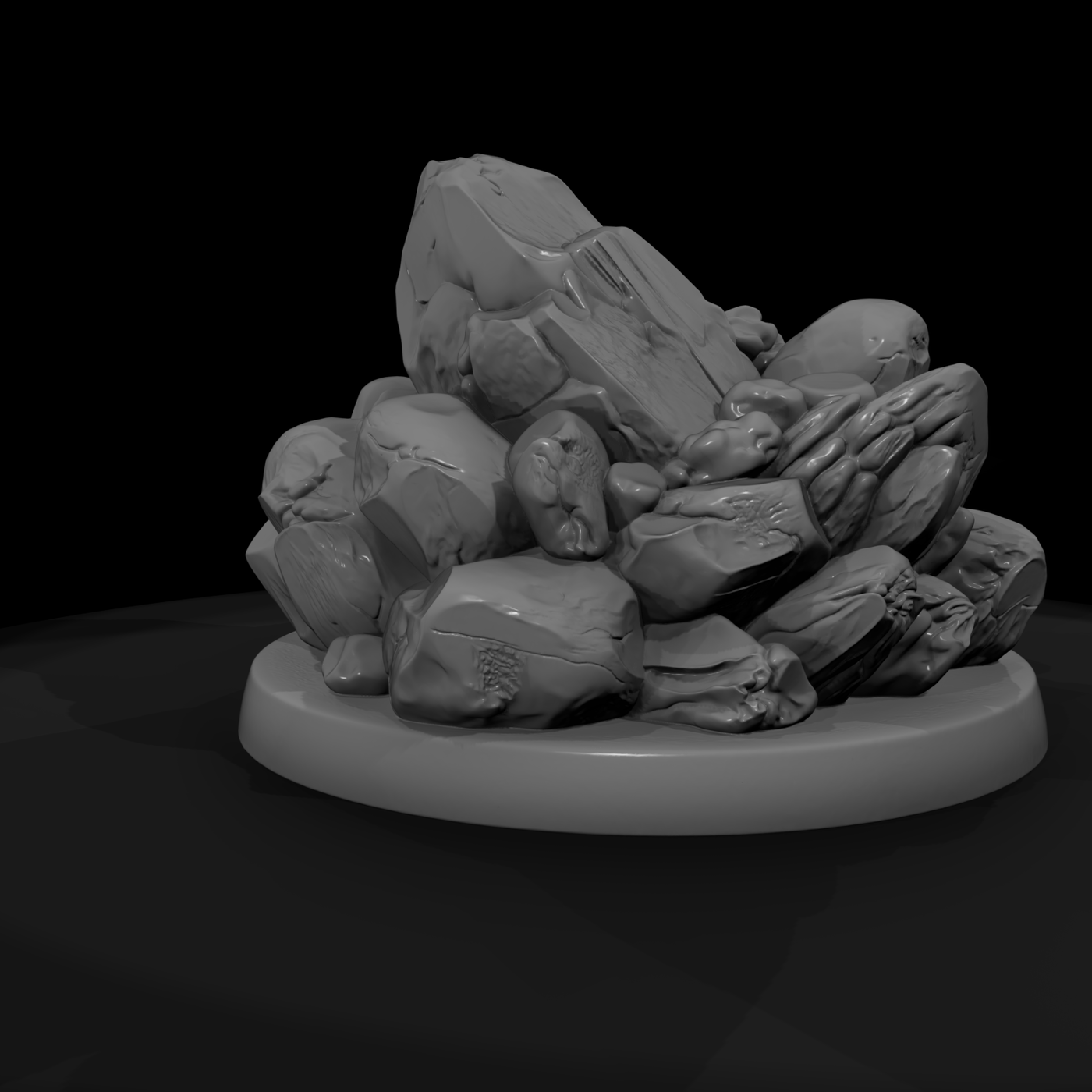 Stylized Rocky Terrain Cluster 3D Model Stocotun