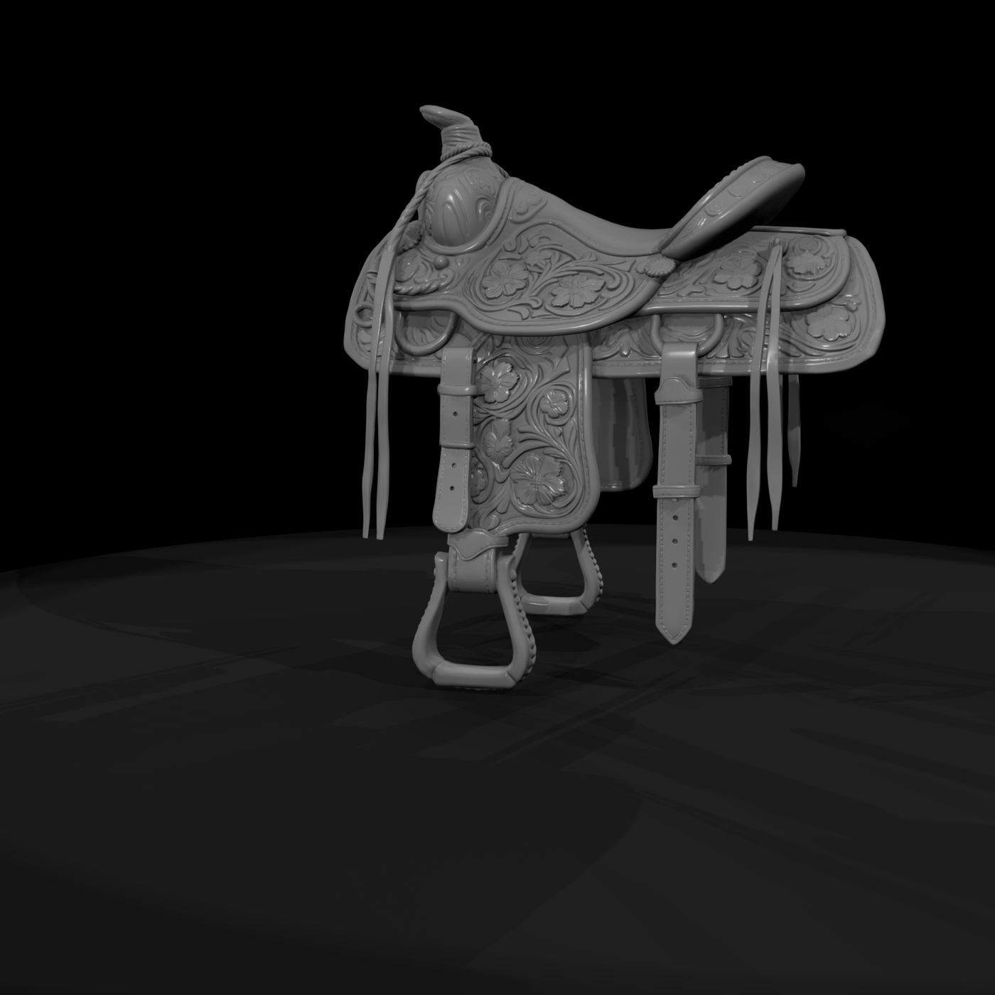 Tooled Western Stock Saddle