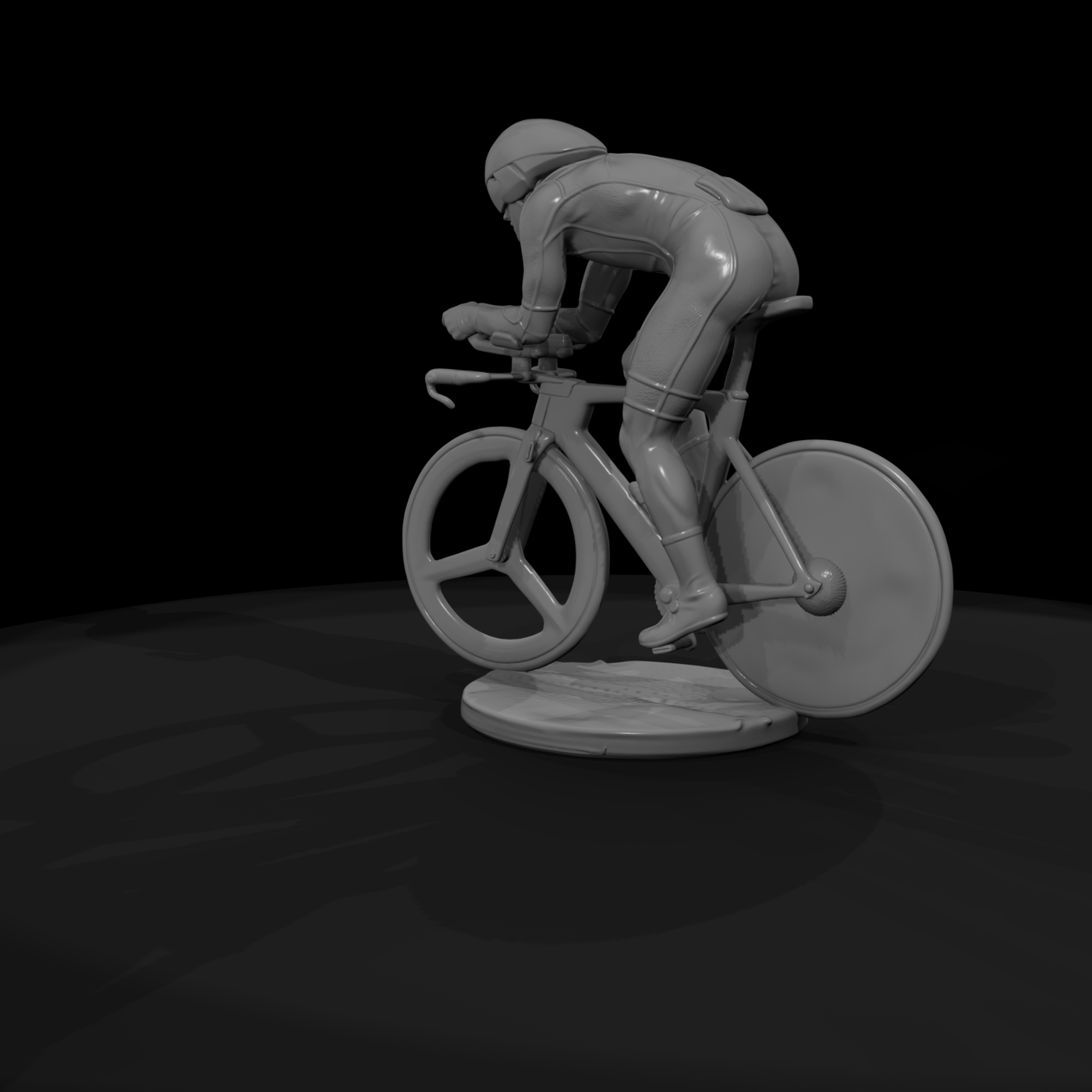 Time Trial Cyclist in Aero Tuck