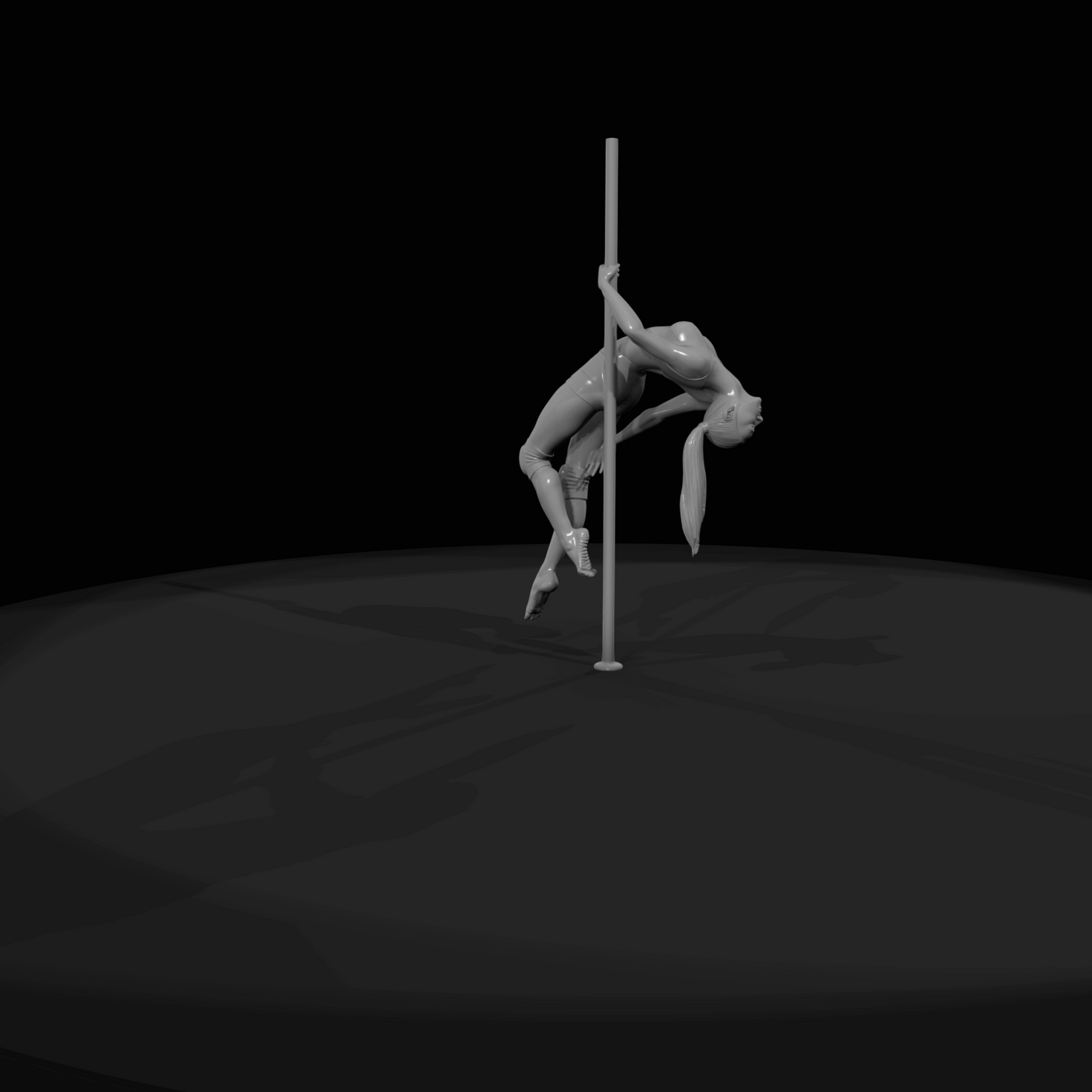 Pole Dancer in Layback Pose