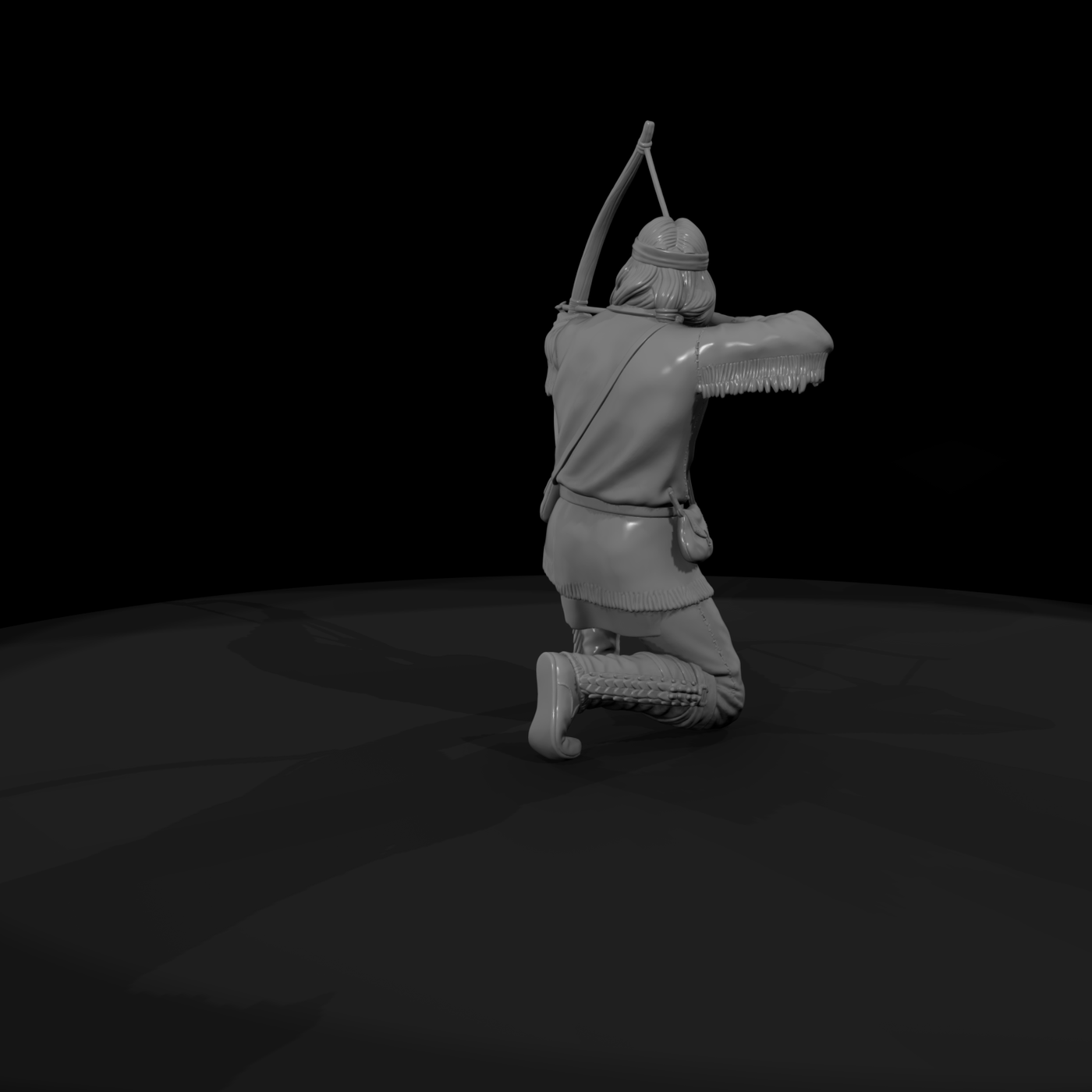 Apache Hunter Drawing His Bow