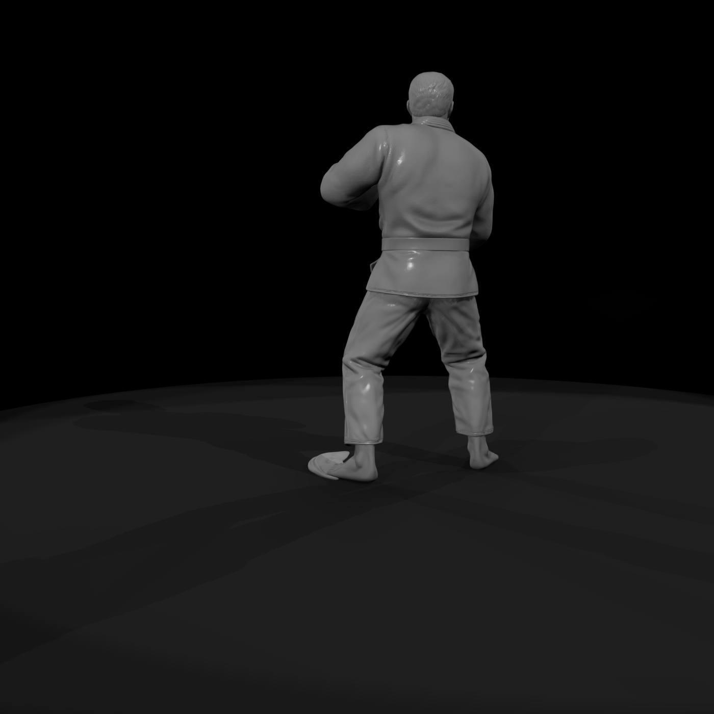 Judo Fighter Setting Up a Throw