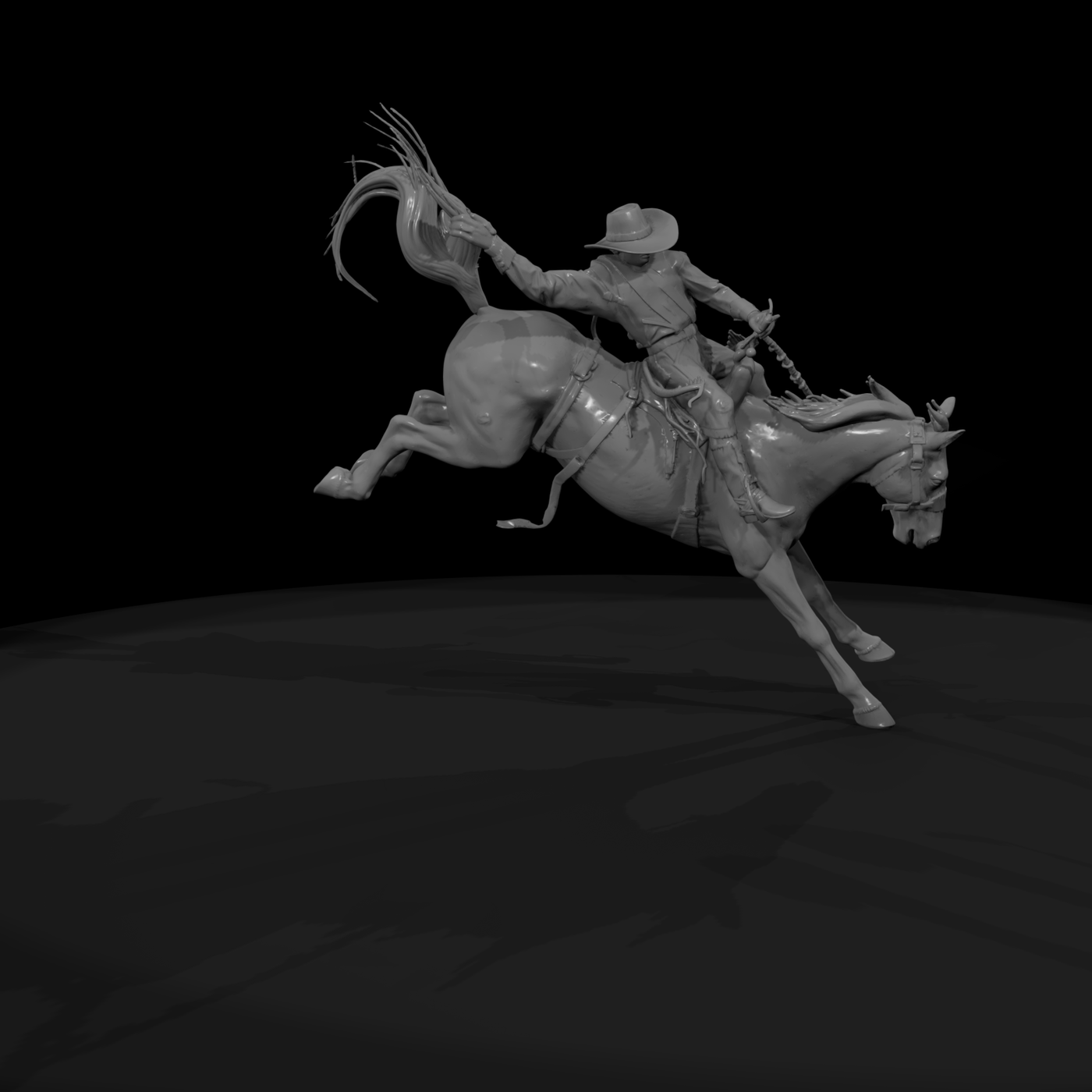 Cowboy on Bucking Horse — Rodeo