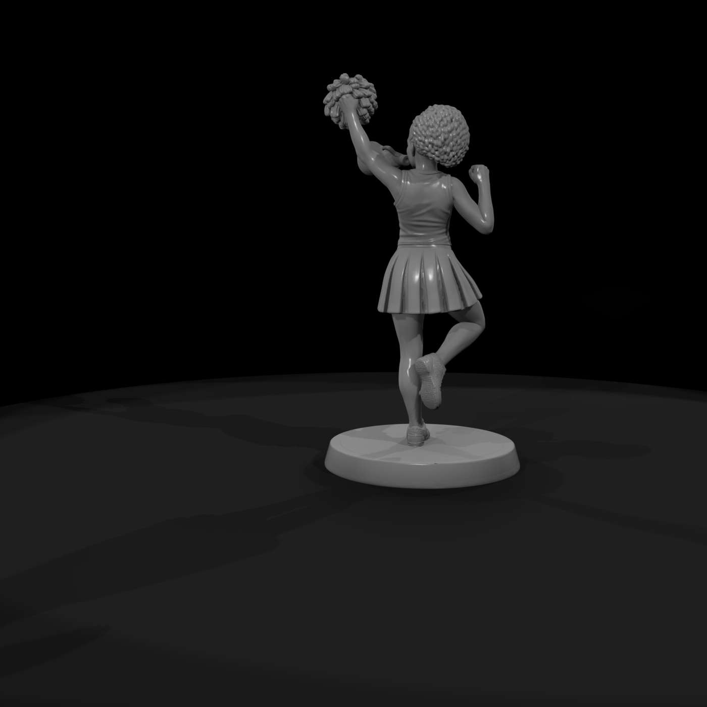 Cheerleader with Pom-Poms and Megaphone