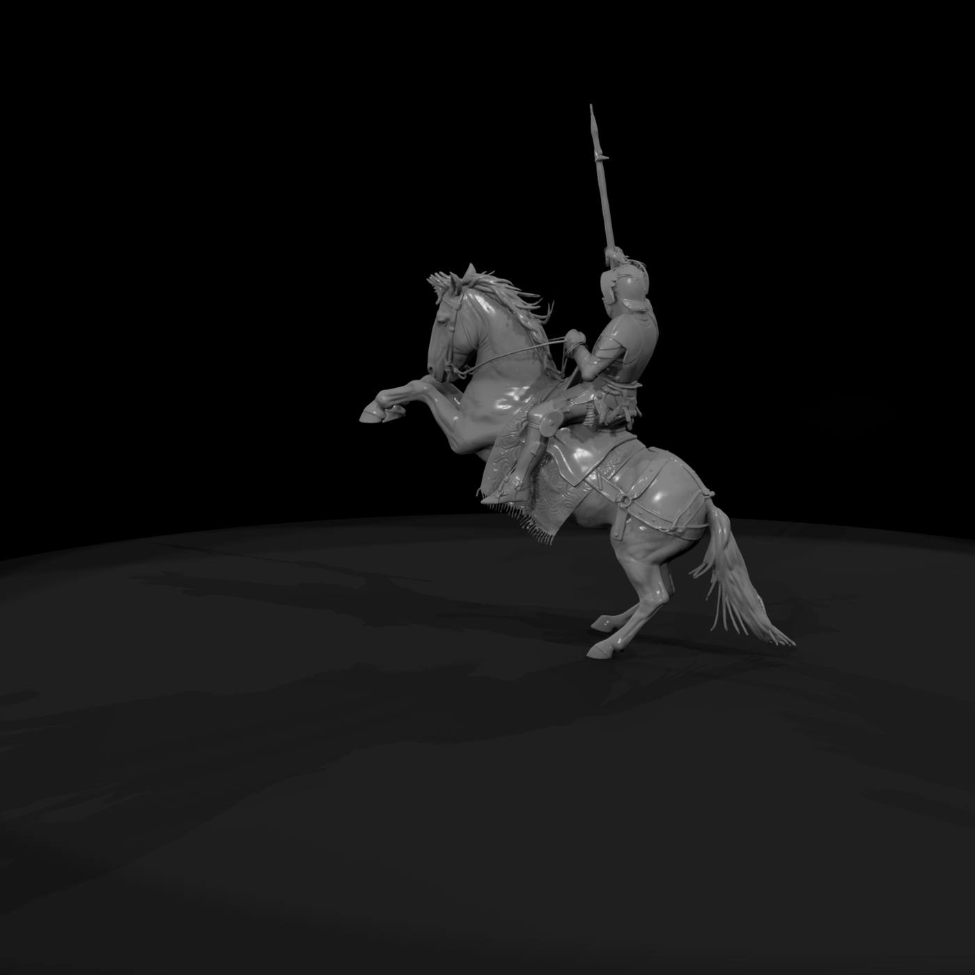 Mounted Knight on Rearing Horse