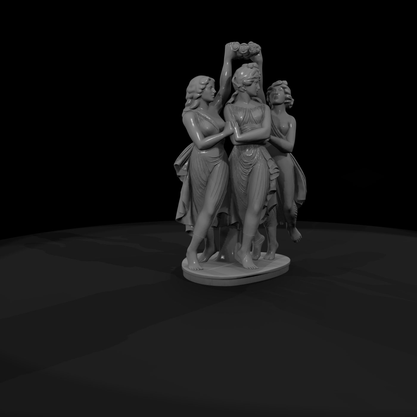 Three Graces Neoclassical Sculpture