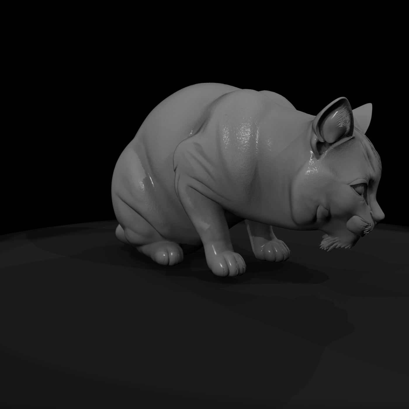 Eating Cat Figurine