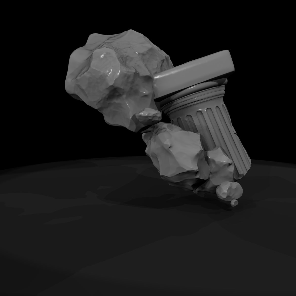 broken-classical-column-fragment-with-rubble-245338