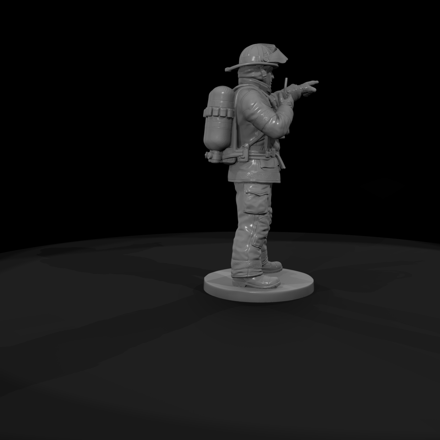 Fire Officer with Handheld Radio