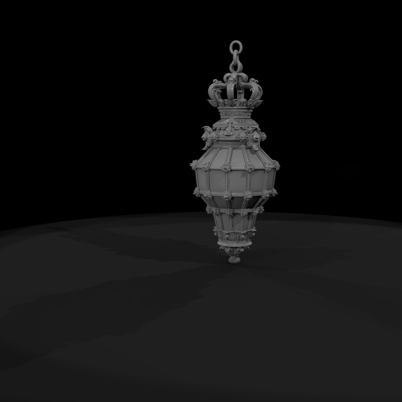 Baroque Pendant Lantern — Ornate Crown Ornament