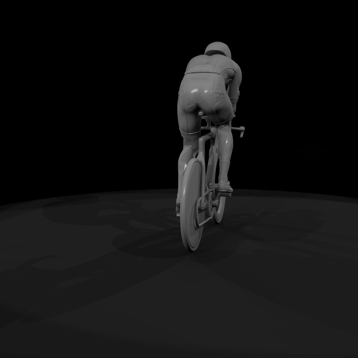 Time-Trial Cyclist on Aero Bike