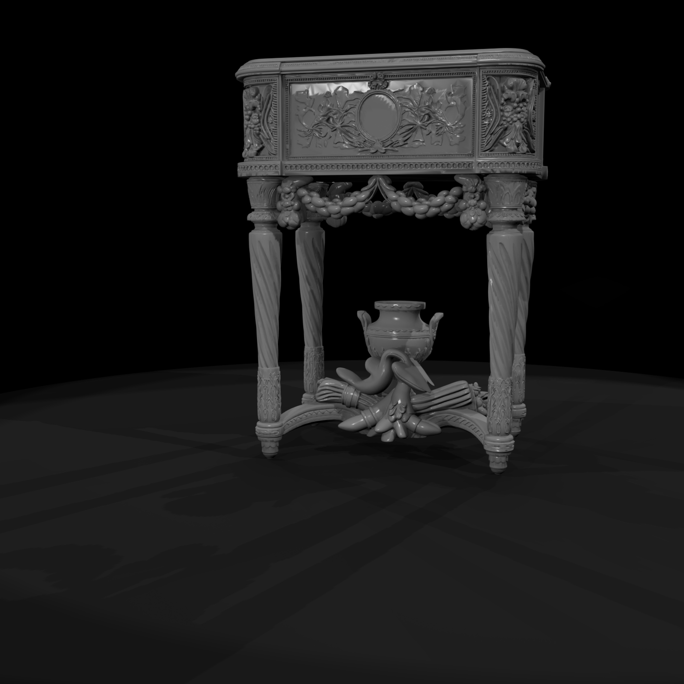 Neoclassical Carved Side Table