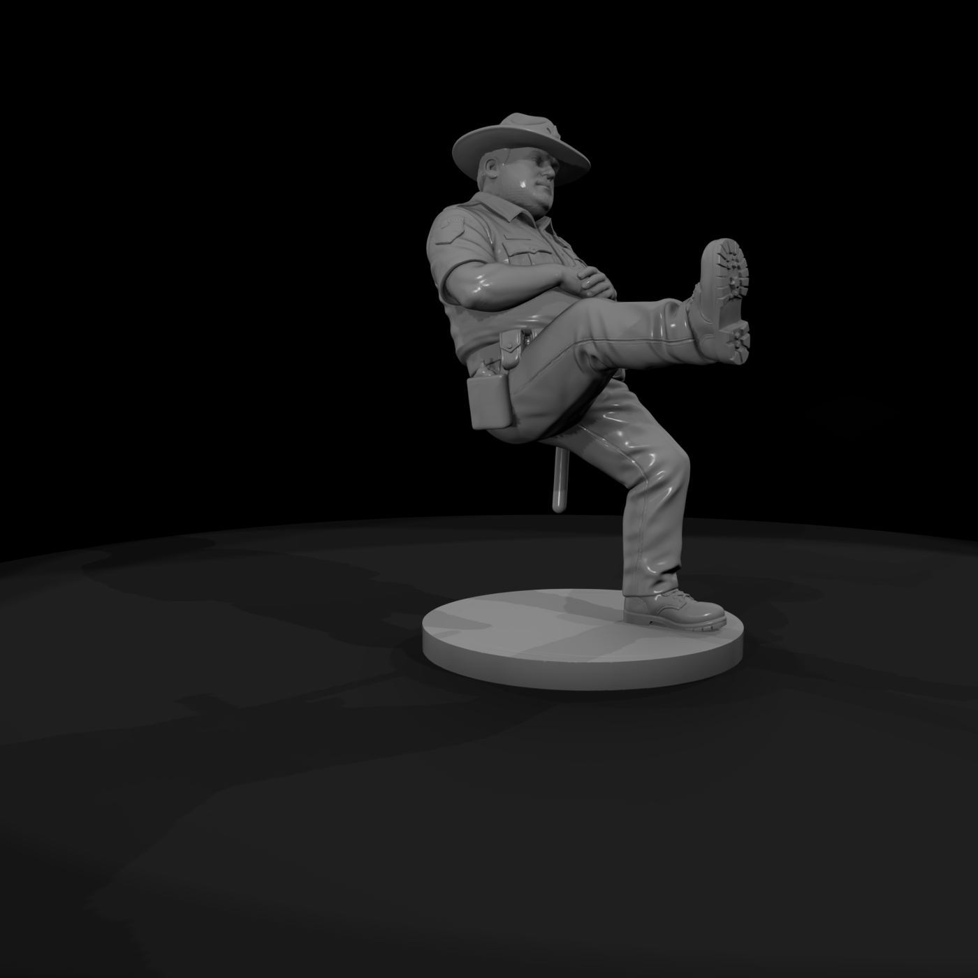1980s Rural Deputy Leaning at Ease