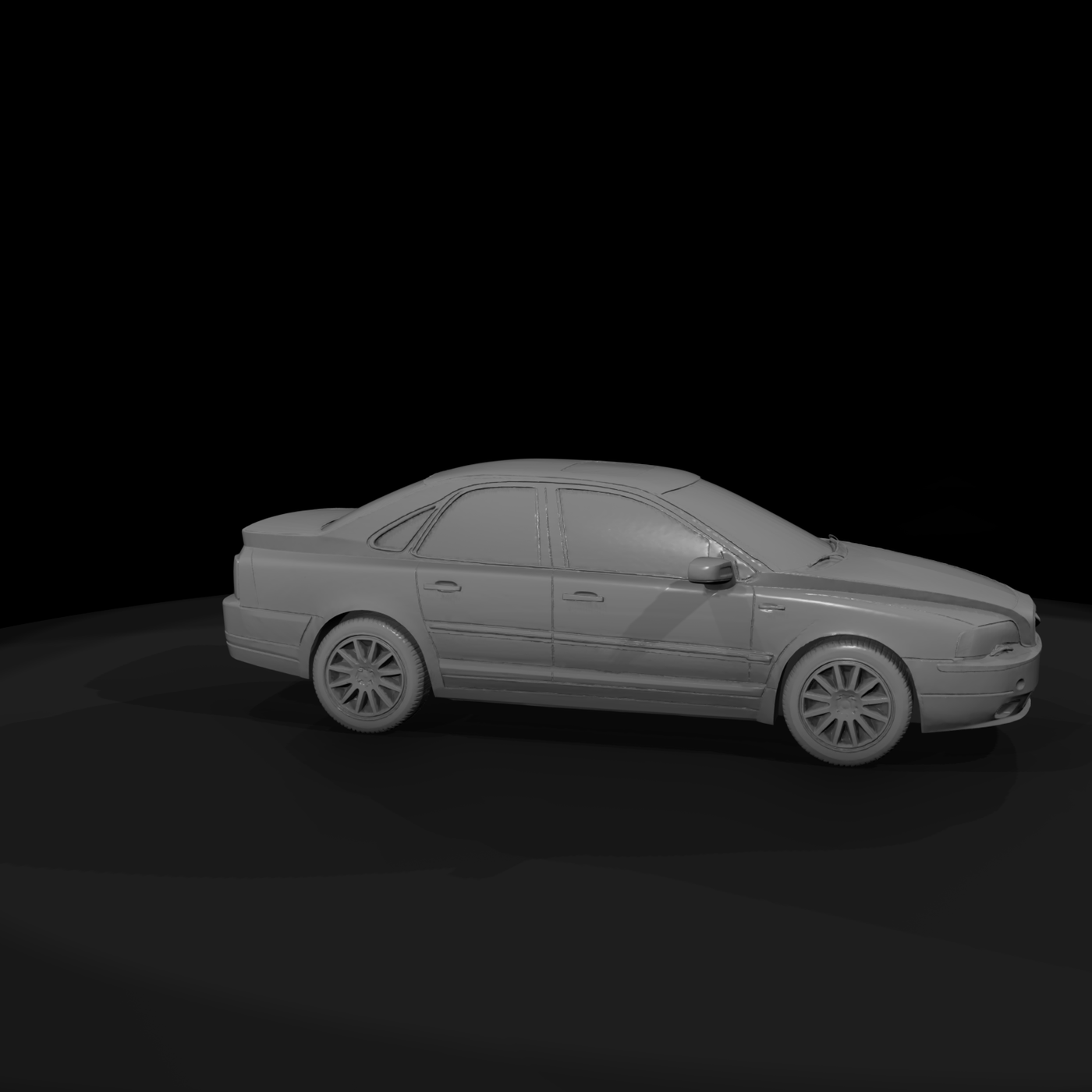 Volvo-Style Sedan Body (Paint-Ready, )